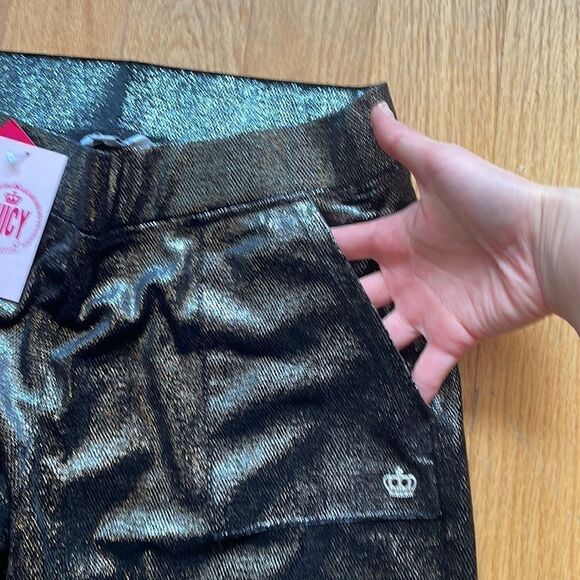 NWT Juicy Couture shine velour mid rise wide leg pants S - Picture 7 of 10